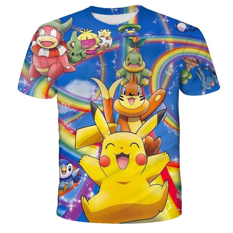 

Summer Children s Pokemon Fashion Clothing Boys Short Sleeved Pikachu Girls Casual T-shirts 100
