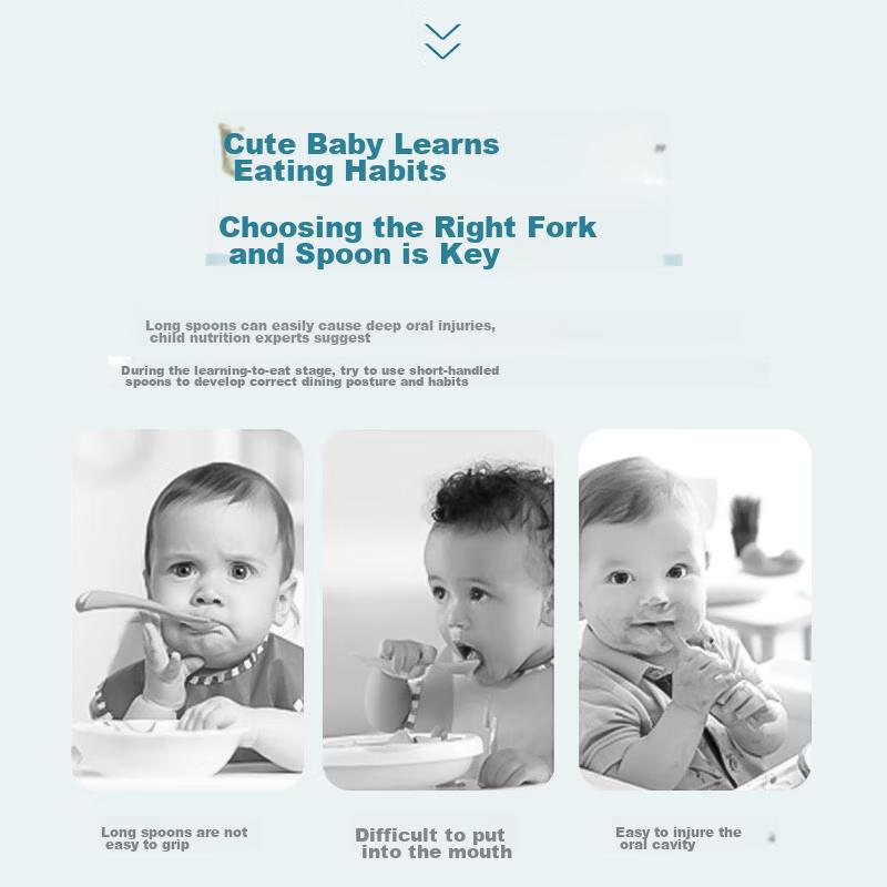 Guangyi 316L Stainless Steel Fork And Spoon Set, Cutlery for Home Use And Children's Meals, 2-Piece Set GY8555