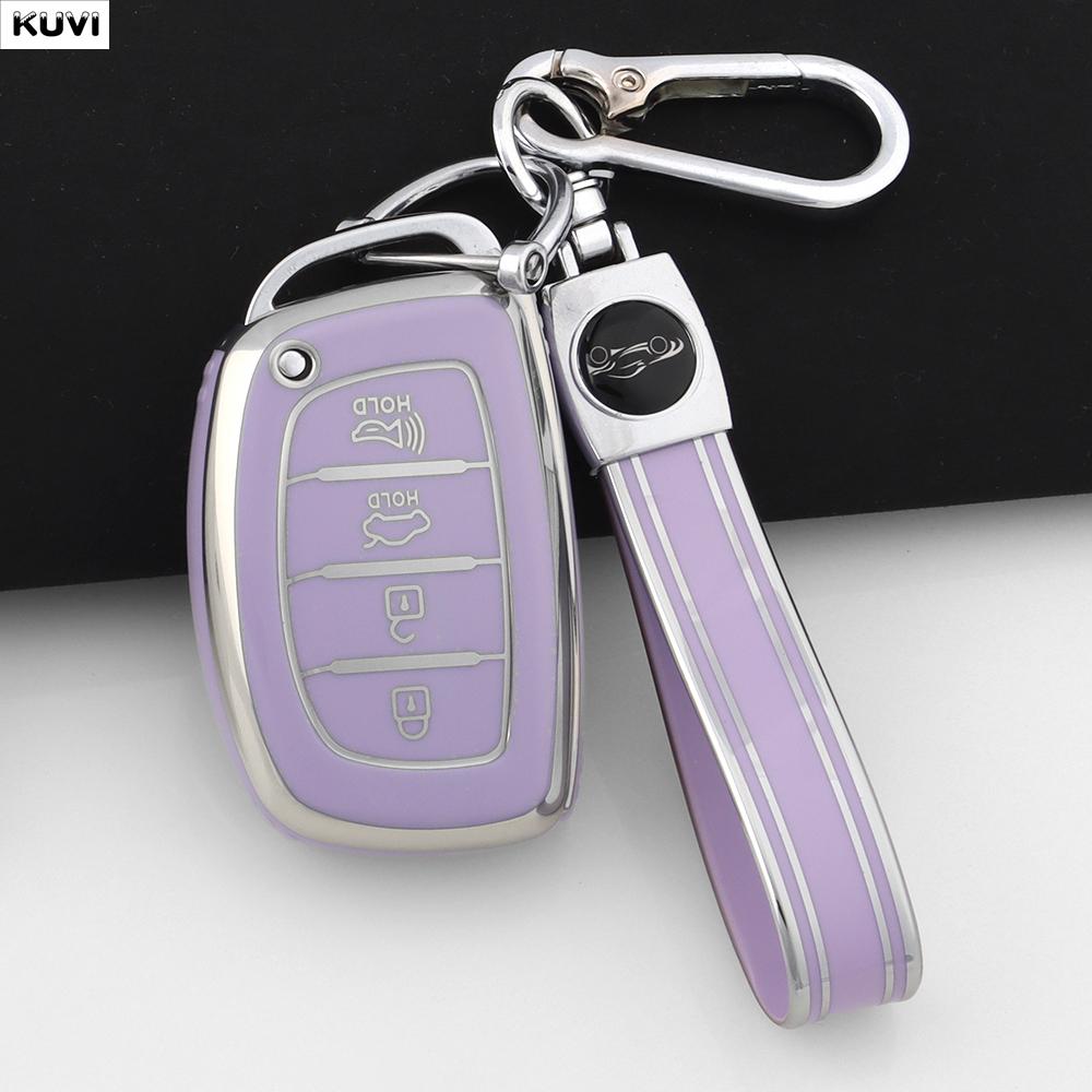 EEJQ9 Hot TPU Car Smart Key Case Cover For Hyundai Tucson Santa Fe Rena Sonata Elantra Creta Ix35 Ix45 I10 I30 I40 Keychain Holder Fob
