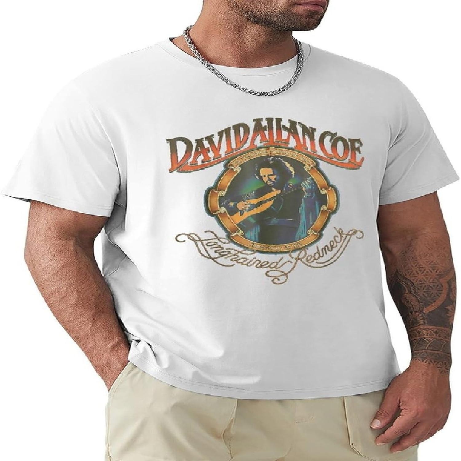 MENPULAM David Allan Coe Mens T-Shirt Hipster Print David Allan Coe T Shirt Short Sleeve Tees Top S