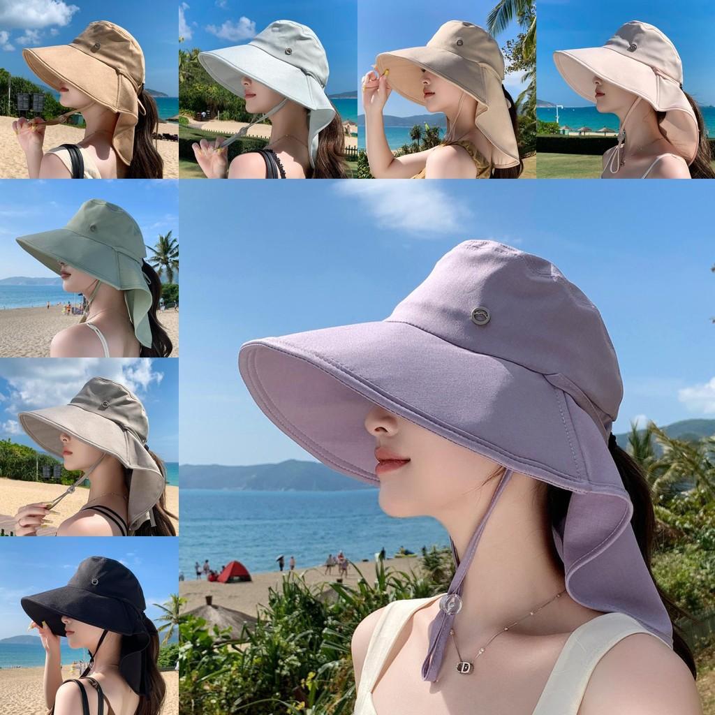 Summer Wide Brim Fisherman Hat With Ponytail Hole For Outdoor Sun Protection