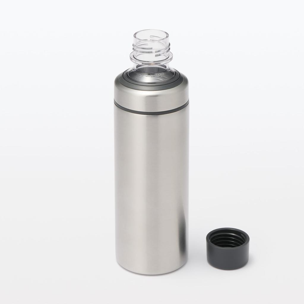MUJI Insulated Bottle for Carbonated Stainless 12728351 Drinks, 600mL, Steel,
