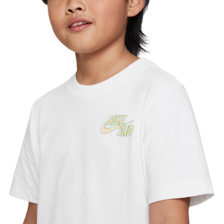 Nike Logo Print Short Sleeve T-Shirt Kids tops White FD0845-100