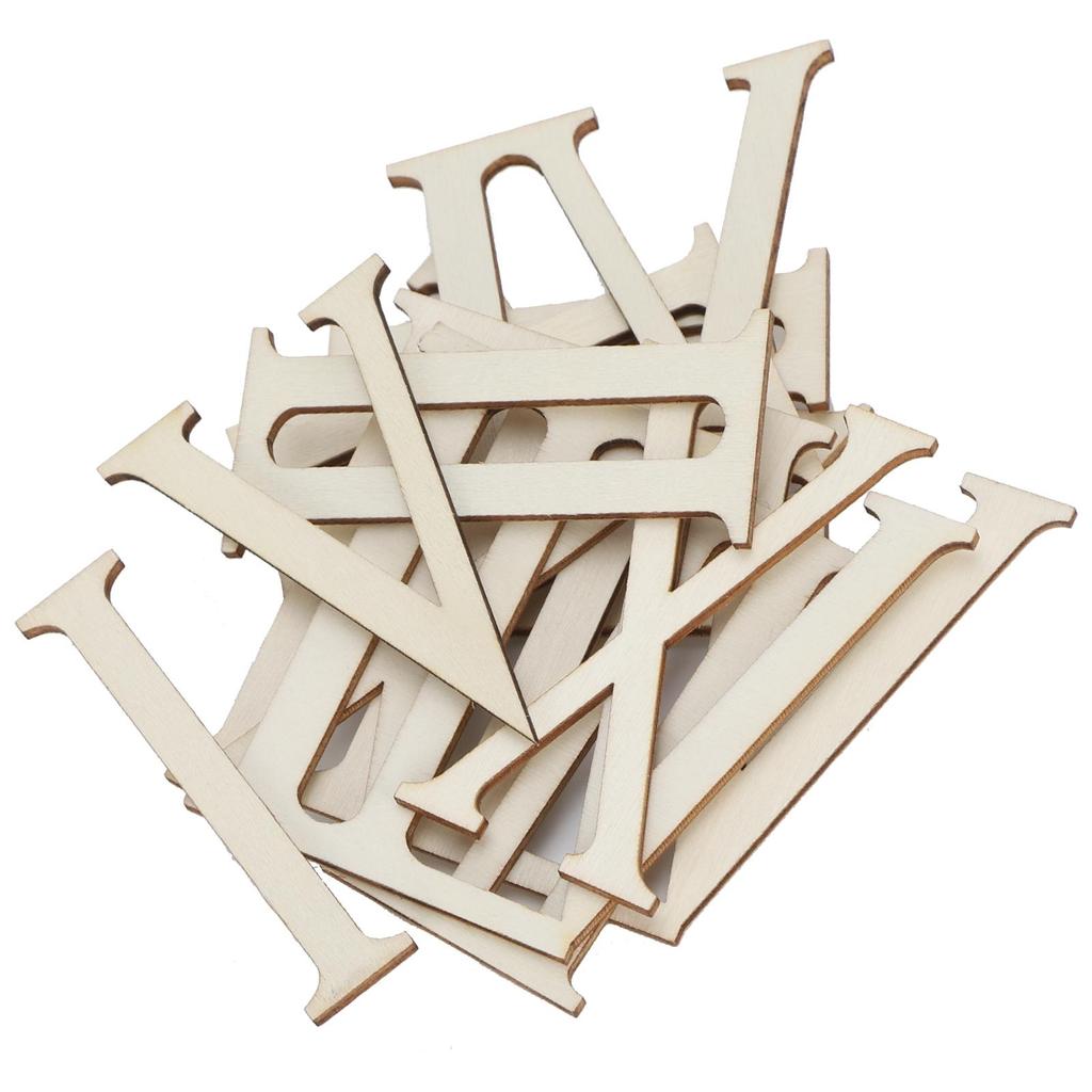12Pcs Wooden Roman Numerals DIY Clock Numbers Wood Craft Hand Made Decorations 7CM