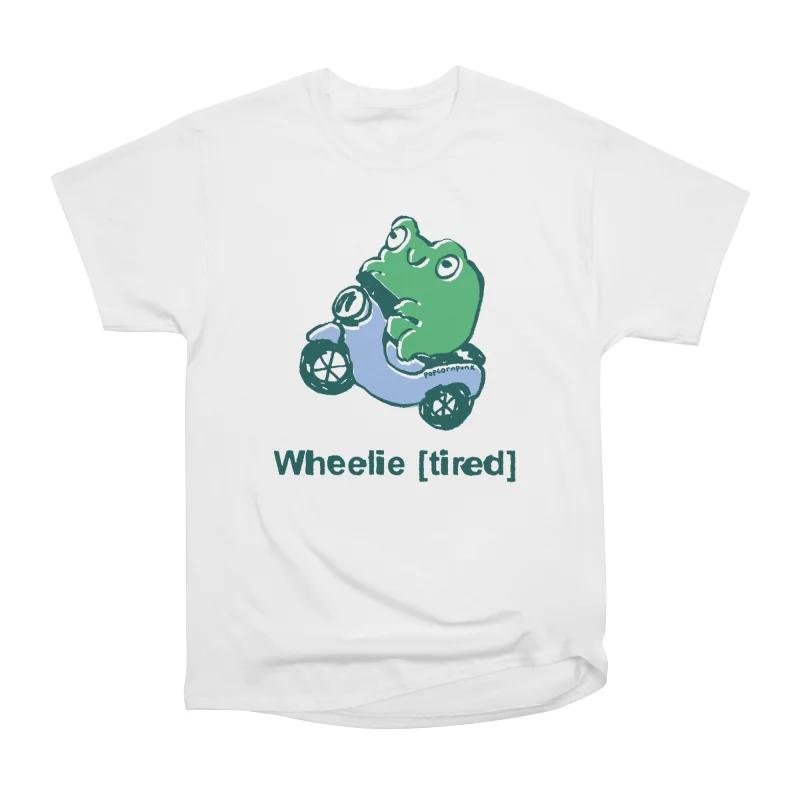 Men Casual Shirts Short Sleeves WHEELIE SCOOTER FROG T White Tees Oversized T-shirts