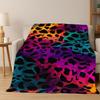 Luxurious Leopard Tiger Print Beast Fur Flannel Blanket Soft Warm Throw Blanket for Bedroom Living Room Bed Travel Camping Gift