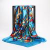 [BYSIFA] China Style Blue White Silk Scarf Cape  New Design Ladies Muslim Head Scarf Printed Fashion Accessories Satin Scarf
