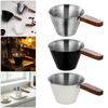 3 stk Elegant Træhåndtag Espresso Kop Rustfrit Stål Synlige Målelinjer Bryggekop til Hjem og Caféer