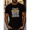 European Sizes Men's Casual I'M MECHANIC... Print Short Sleeve T-shirt Tops For Summer, Men's Clothes