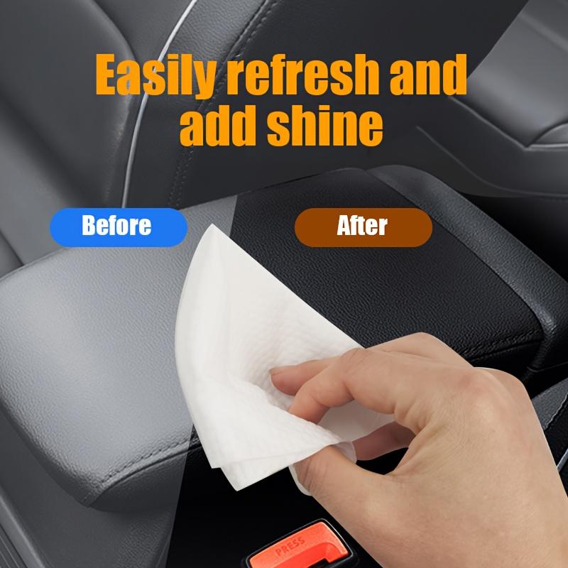 40pcs Car Interior Cleaning Wipes,Universal Wet Towels for Auto Detailing & Plastic Care,Restore Shine & Clean Interior Surfaces