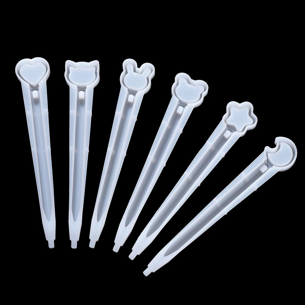 Quicksand Cute Pen Silicone Mold Heart Epoxy Resin Casting Mould for DIY Pen Holder Epoxy Resin Making Crafts Decor