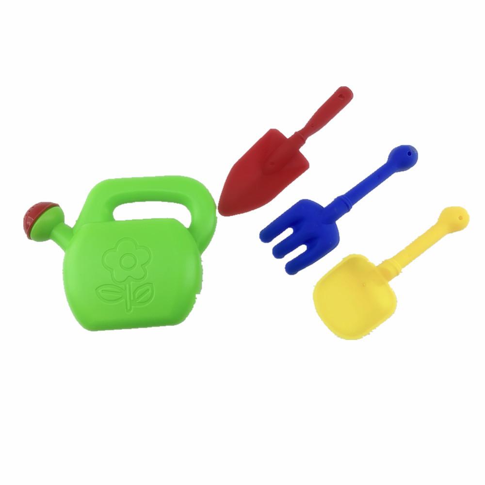 Colorful Plastic Sand And Water Play Toy Set With Four Essential Pieces For Beach Fun