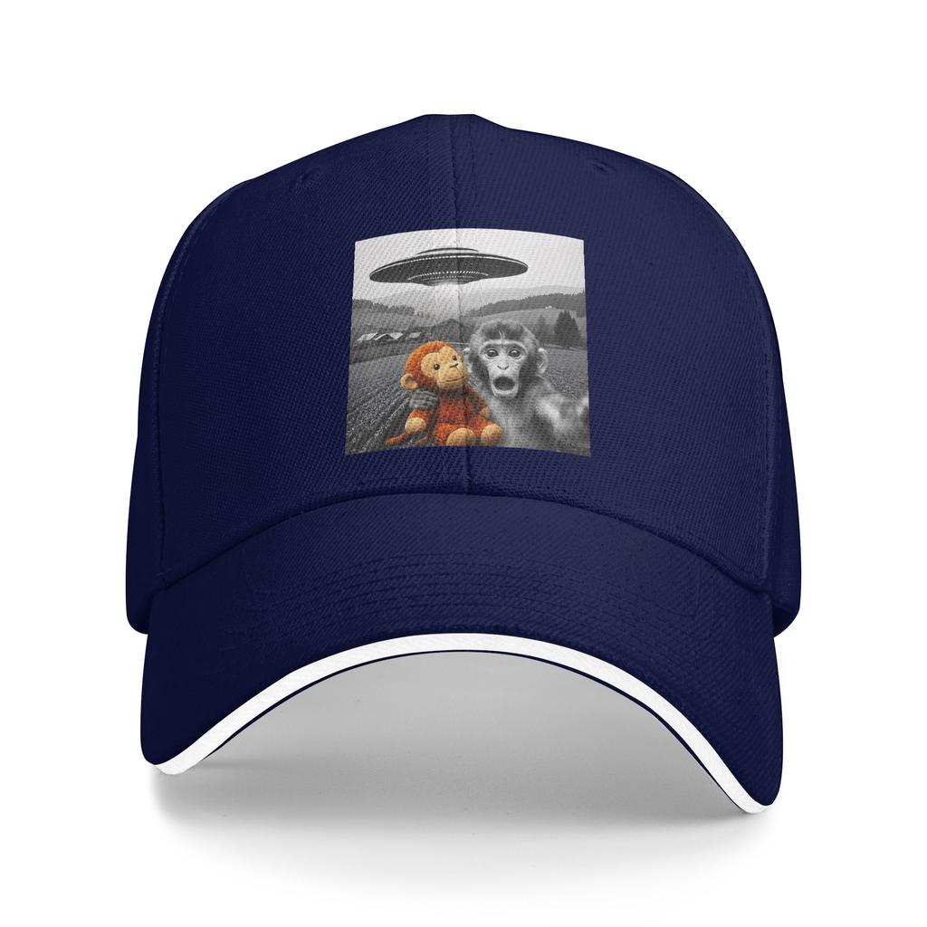 Summer Punch Monkey UFO Funny Selfie Baseball Cap Hiking Fishing Stylish Print Sun Hip Hop Hats Men Sun-Proof Baseball Caps