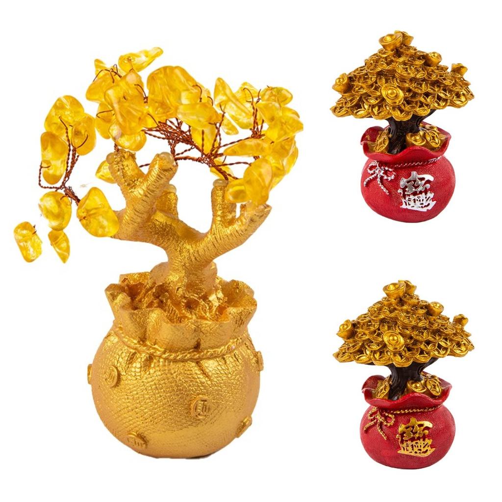 Natural Crystal Bonsai Money Tree Lucky Tree Feng Shui Money Tree Home Decor
