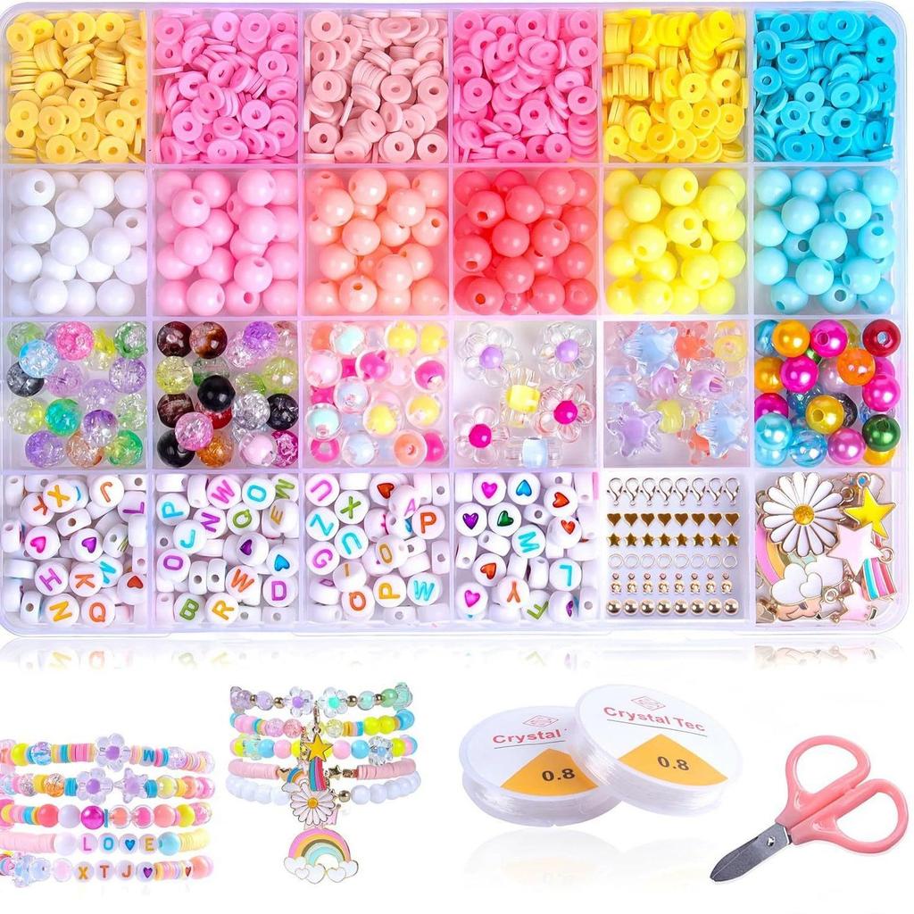 Cross Material Bracelet Beading Kit for Kids - DIY Stringing Beads Jewelry Set