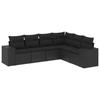 VidaXL Salon de Jardin avec Coussins 6 pcs, Canapés de Terrasse, Ensemble de Meubles de Patio, Mobilier d'Extérieur, Noir 3254942