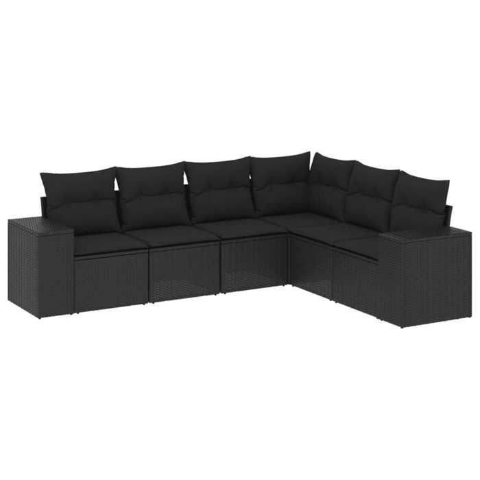 VidaXL Garden Lounge Set with Cushions 6 Pcs, Patio Sofas, Patio Furniture Set, Outdoor Furniture, Black 3254942
