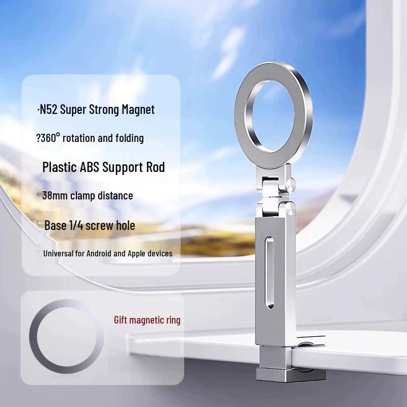 Universal Portable Folding Magnetic Phone Holder for Travel and Desktop Use