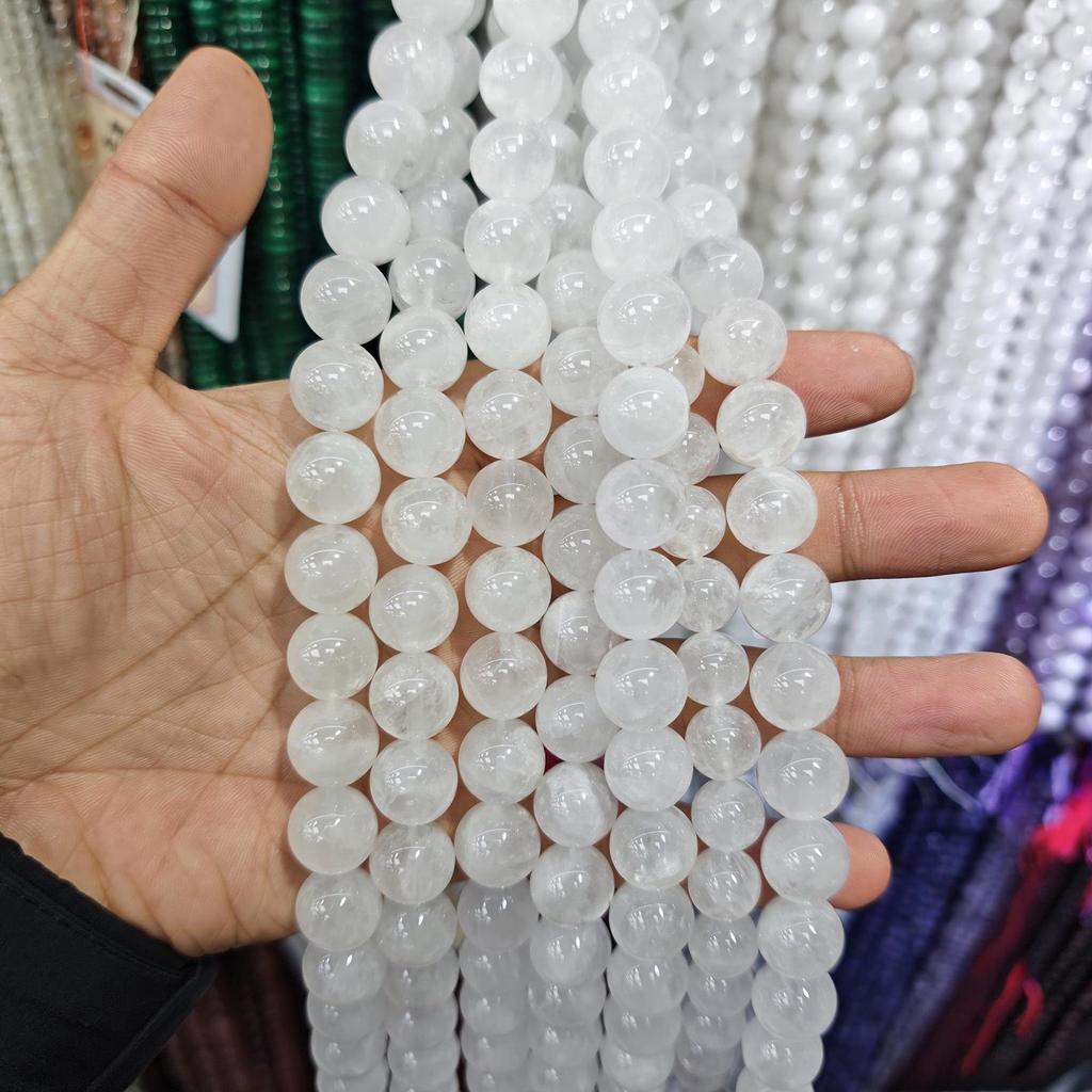 Natural Purple Phantom Rutilated Quartz Round Beads for DIY Jewelry Accessories