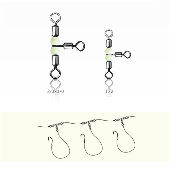 Émerillons Pêche 3 Voies Dorisea T-shape Lumineux - Lot De 20/50/100 Pièces