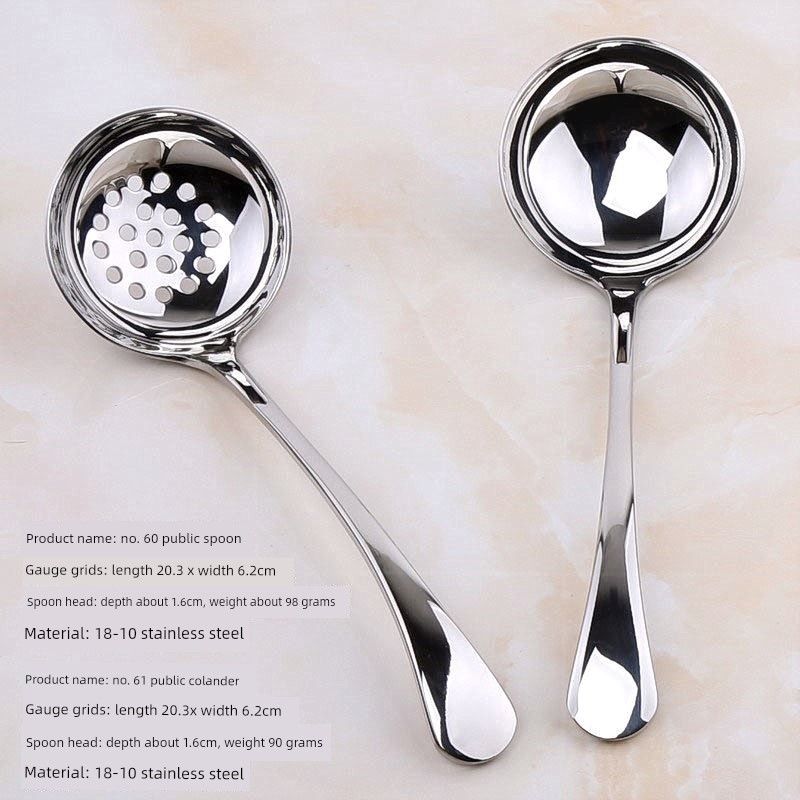 Household Soup Spoon 304J Stainless Steel Spoon Large Head Deepened Soup Spoon Dining Spoon Kitchen Soup Spoon Noodle Spoon