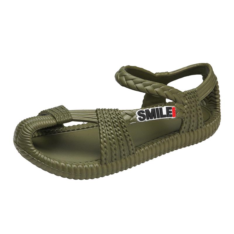 Herren 2024 Sandalen Weiche und bequeme rutschfeste Herrenschuhe gewebte Strandsandalen Sommer lässig zum Gehen leichte flache Schuhe