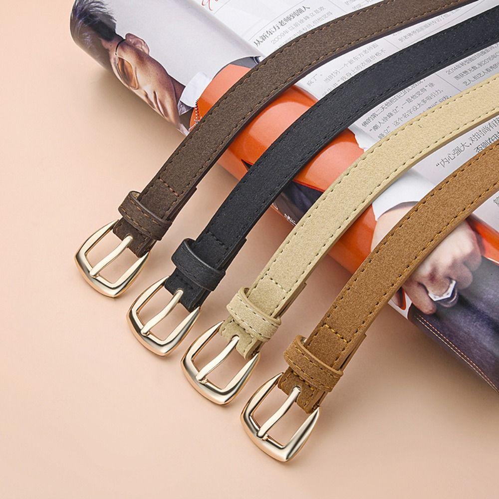 Lyxig Design Mockaläder Bälte Spänne Midjeband Trendigt Affärsmidjebälte För Kvinnor