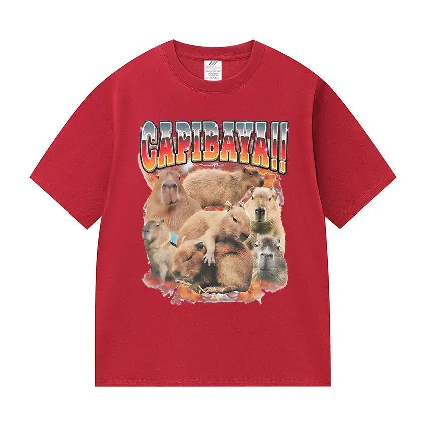 

Capybara Meme Graphic Tee 100 Premium Cotton Vintage Washed Oversized Unisex Street Fashion Women And Men Tshirts S