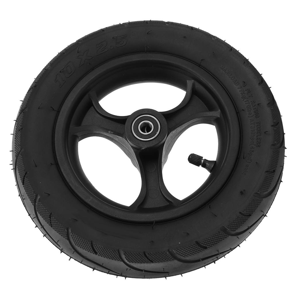 10x2.5 Electric Scooter Tire with Wheel Hub 10 Inch Rubber Shockproof Explosion Proof Electric