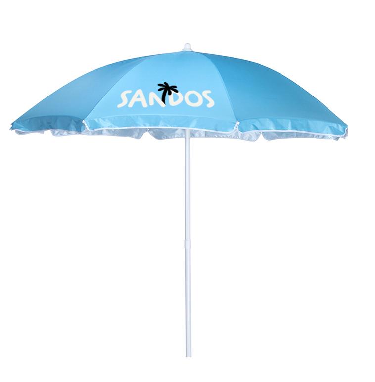 Blauer Sonnenschirm für den Strand mit UV-Filter