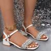 Fashion Summer Brand New Elegant Black White Women Sandals Square Heel Office Lady Shoes Plus Big Small Size 35--43