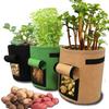 Potato Grow Bag Thick Non-Woven Fabric Large Black Breathable Plant Growth Bag with Access Flap for Potatoes Carrots Onions