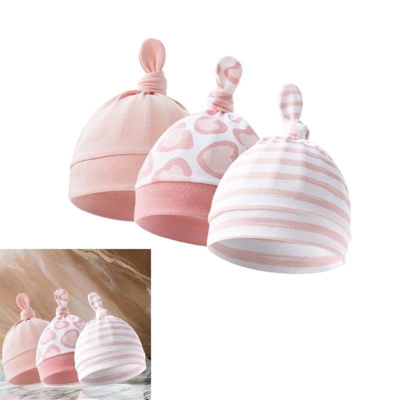 Breathable Baby Bonnet Hat Cotton Newborns Earflap Bonnet Fetal Caps Comfortable Headwear for 0 To 3 Months Unisex