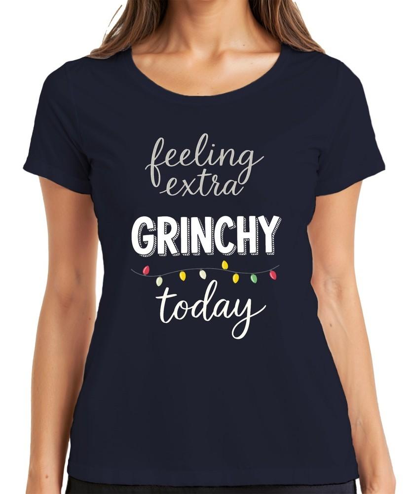 Feeling Extra Grinchy Today Christmas Grinch Sarcastic Funny Ladies T Shirt S