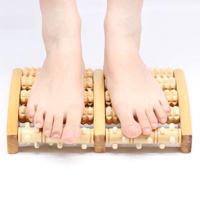 1 Stück Doppeltes Holz-Fußmassagegerät-Rolle - Reflexzonen-Stressabbau Fitness Gesundheitswesen Schmerzlinderung Pflege Füße Massagegerät-Rollenwerkzeug
