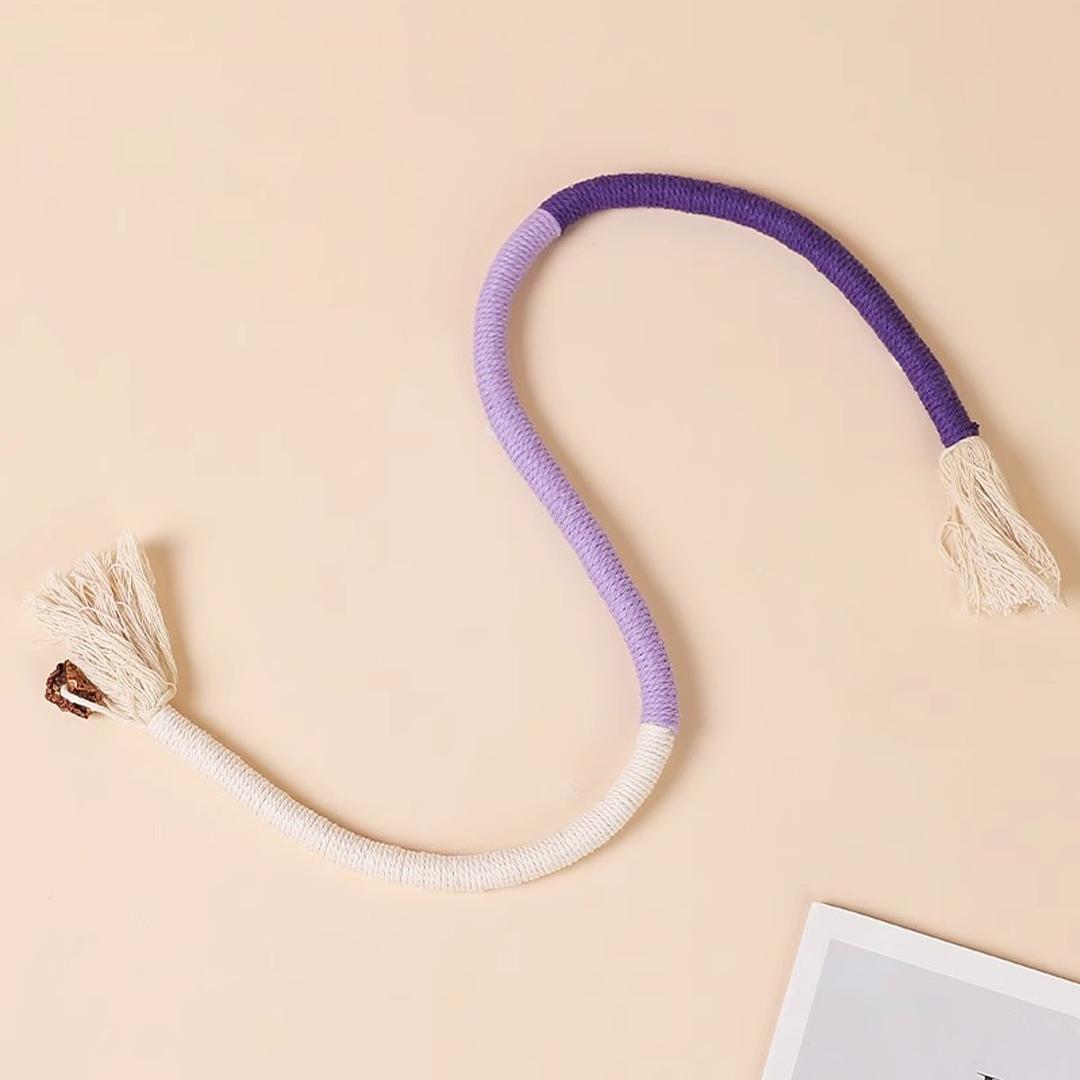 Cat Bite Rope Toy Grinding Teeth Durable Teasing Cat Rope Toy Cat Scratcher Rope Toy Cotton Rope Bite-resistant Chewing Toy 70CM фиолетовый