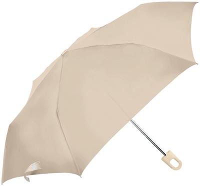 CRUX Folding Umbrella with Flat Light Suitable for Commuting and LBE 136264 Carabiner, 55cm, Compact, Carabiner, Women's, Beige, School,