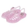 Sandali da Bambina in PVC Glitterato Gelatina Chiusura a Fibbia Scarpe Estive da Spiaggia Retro Intrecciate Traforate per Bambini Piccoli