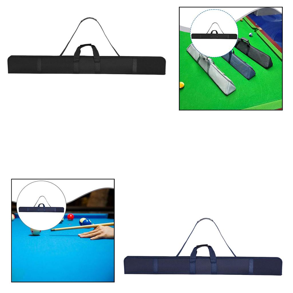 130cm Portable 3/4 Billiard Cue Case Waterproof Lightweight Scratchproof Adjustable Shoulder Strap Protective Cover Nylon Fabric