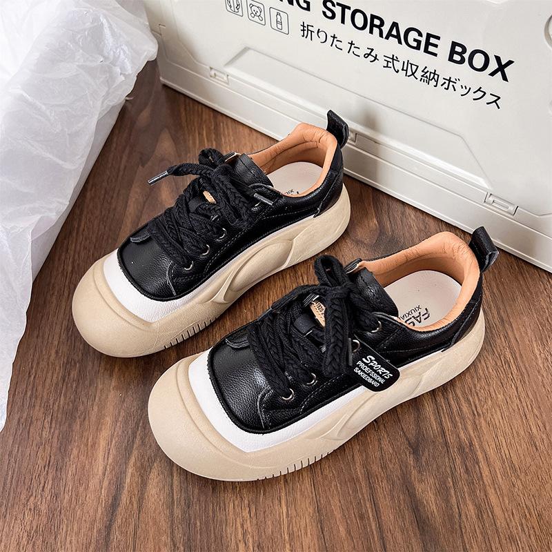 British style platform single shoes women's outer 2025 spring explosion fashion versatile flat lace-up women's shoes sports and leisure shoes