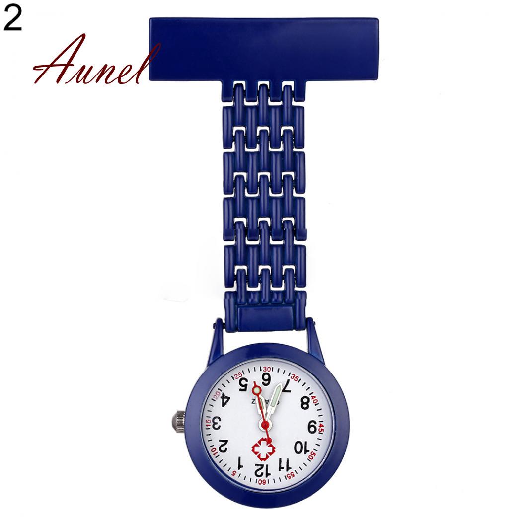 

Металлическая карманная кварцевая аналоговая брошь с зажимом для медицинской медсестры, часы-брелок темно-синий