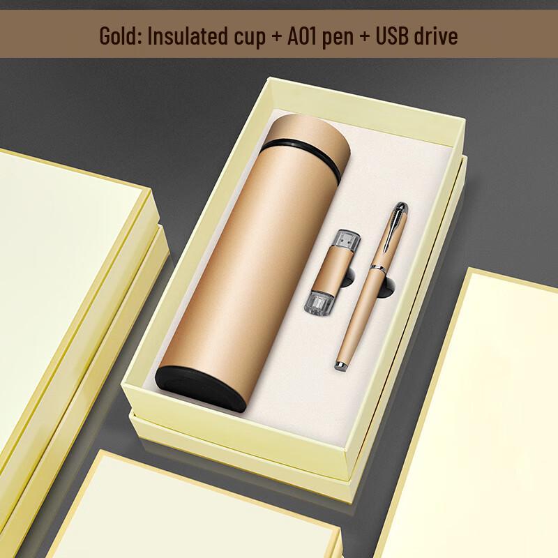 Business Gift Set with Smart Thermos, Pen, and USB