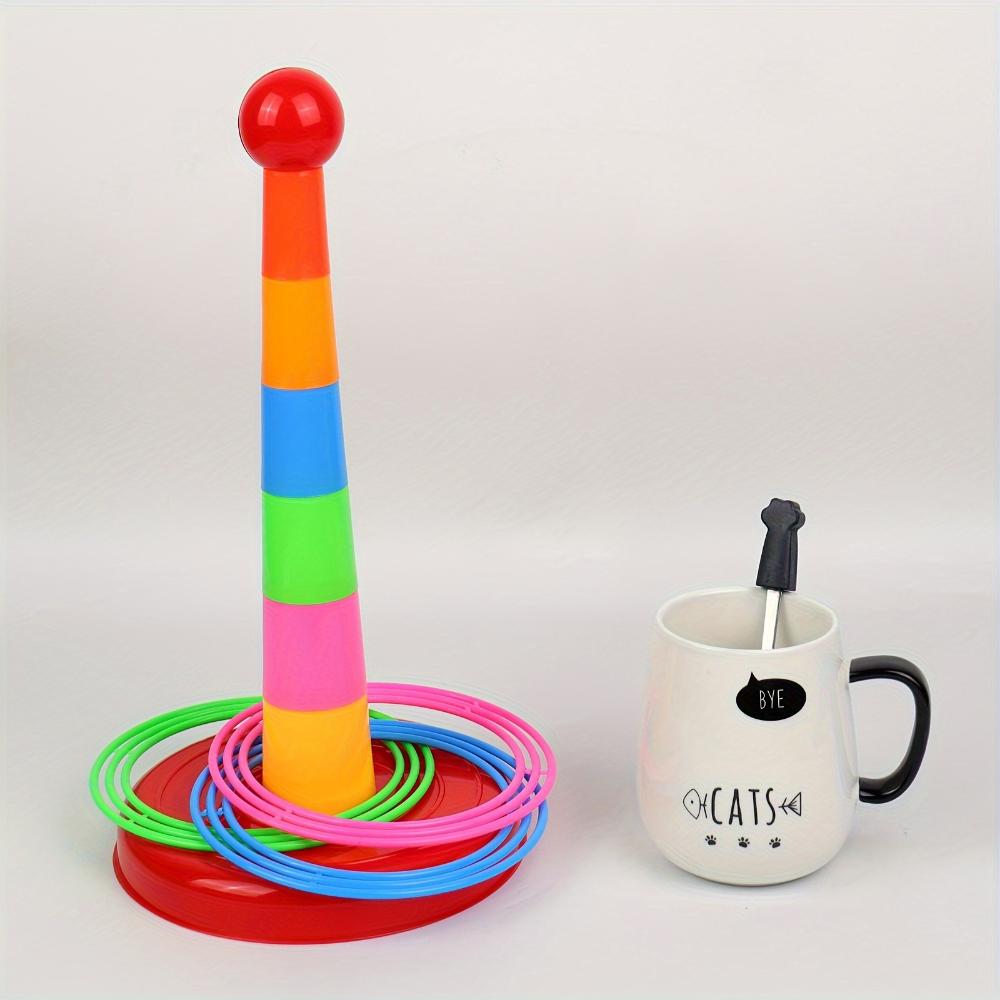 Kinderspielturm-Spielzeug, interaktives Eltern-Kind-Puzzle und Gelegenheitsspiele mit Wurfringen, Indoor- und Outdoor-Kindergartenspiele