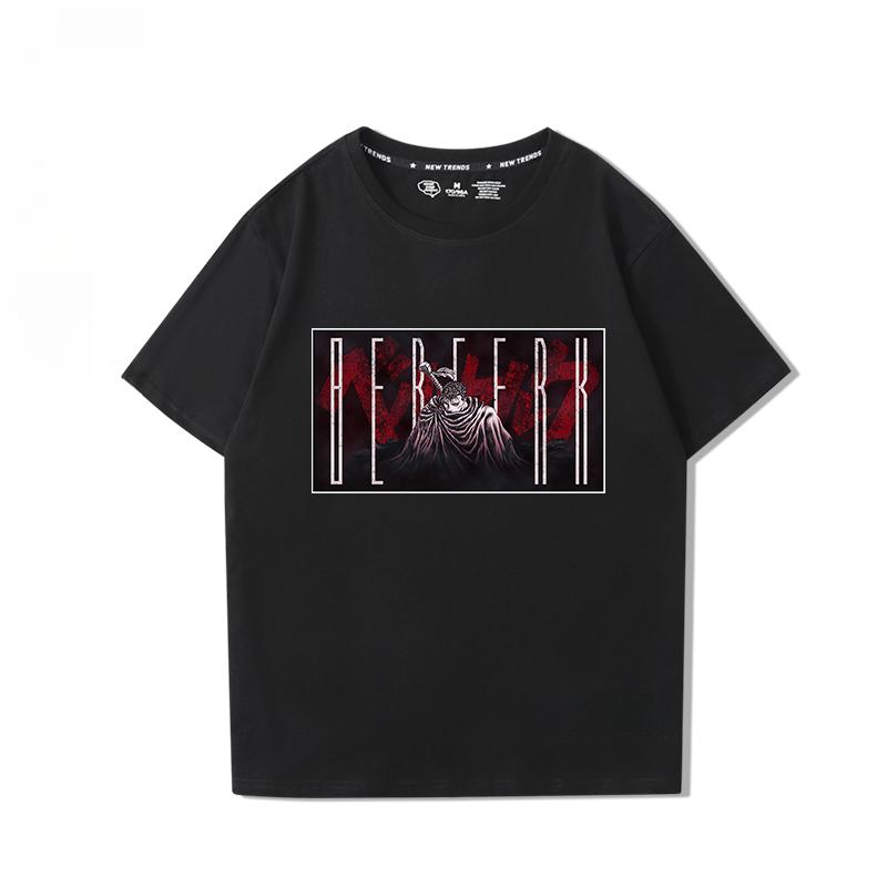 Berserk Anime Hübscher Druck 100% Baumwoll-T-Shirt Sommer Herren Lässig Bequem Atmungsaktiv Streetwear