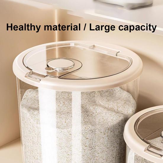 Kitchen Storage Bin for Grains Flour Large Capacity Airtight Rice Container Moisture-Proof Insect-Proof Design Kitchen Organization Essential
