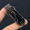 Black Onyx Gemstone Pure Copper Wire Wrapped Handmade Jewelry Pendant For Gift