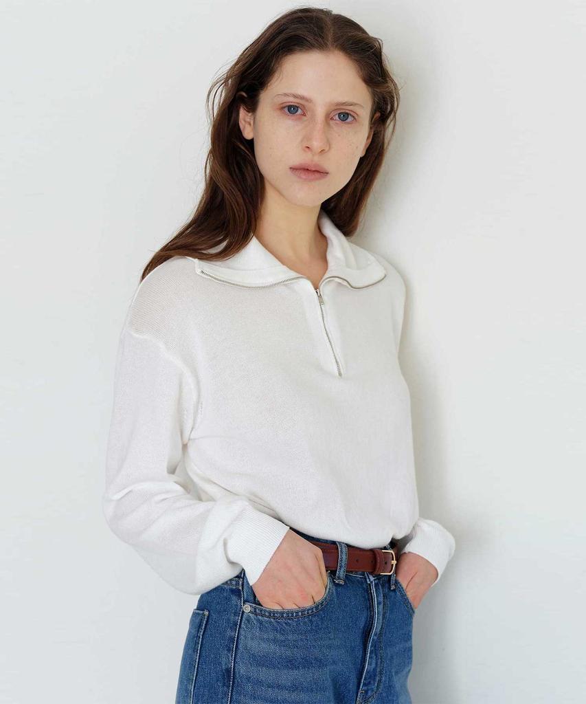 THERYE Collar Half Zip-Up Knit(Ivory)