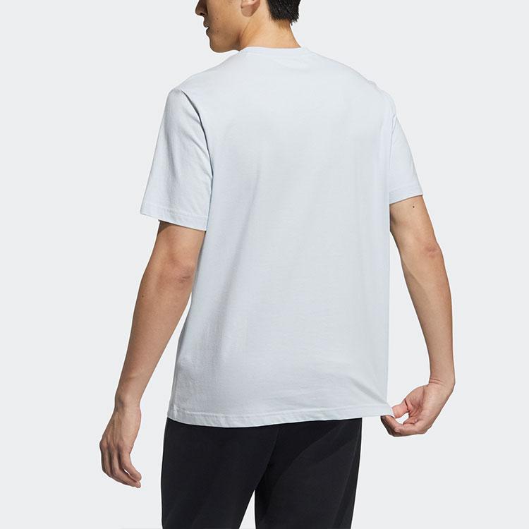 Adidas Neo Logo Print Sports T-Shirt Men Tops Blue GP4879