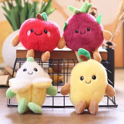 1 Piece Banana Mango Plush Doll Smiling Face Fruit Series Bag Pendant Keychain Interactive Toy Diy Decoration Birthday Gift