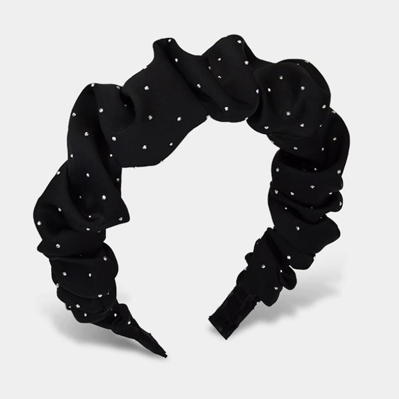 

Lystrfac Тканевая Мягкая Плиссированная Повязка-Скранч со Стразами для Женщин Простой Обруч для Волос Женский Головной Убор Аксессуары для Волос